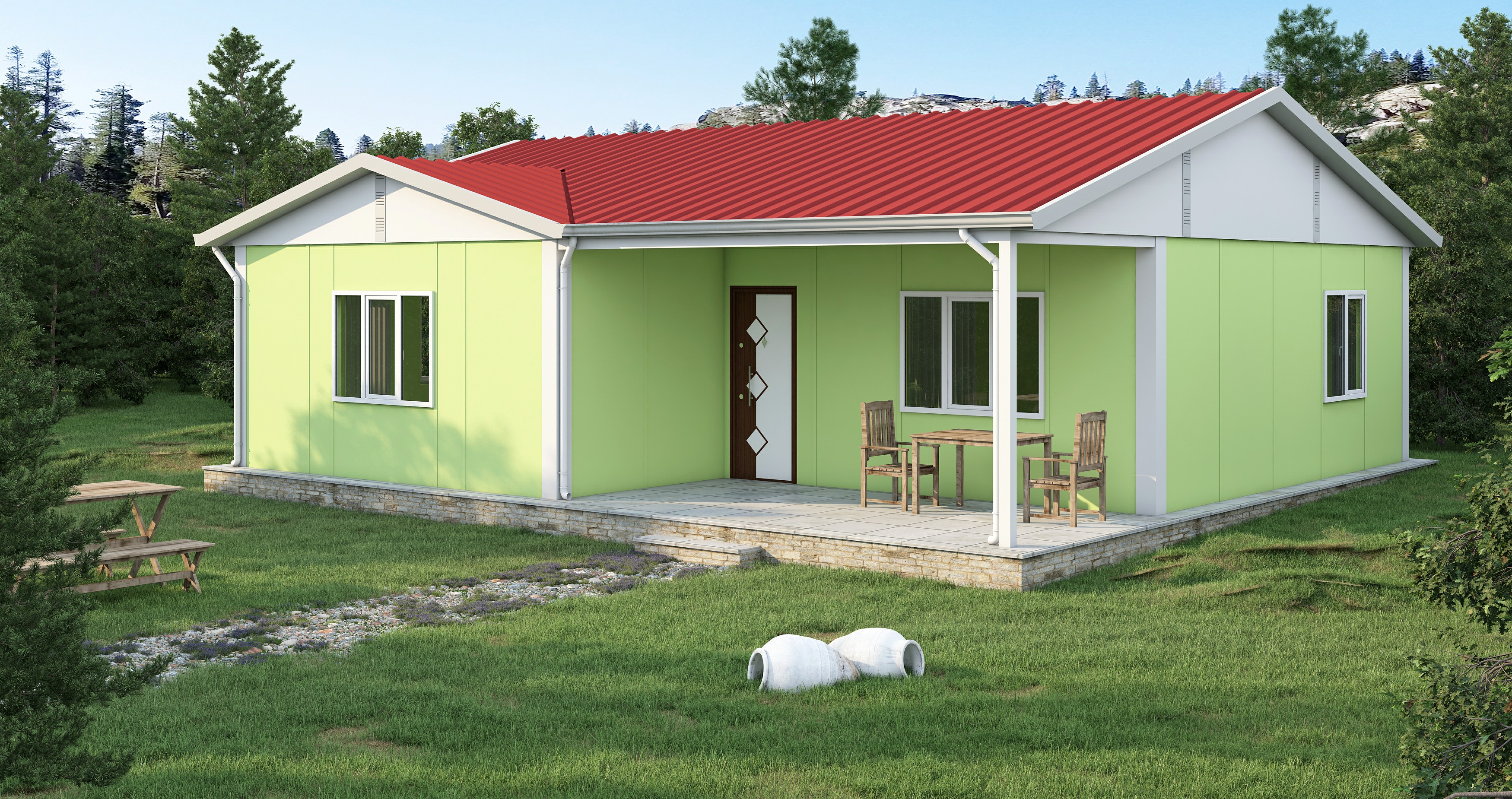 Prefabrik Ev UP121 91m² (Tip 1)